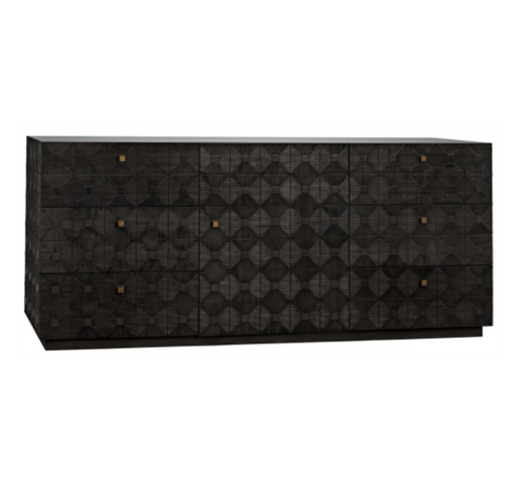 Drawer Chest Geometric Double Dresser with Knob Handles