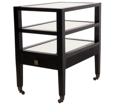 Lesly Modern Rectangle Bar Cart with Casters