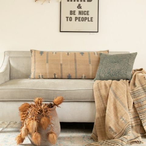 Filling Spaces Artful Traditionalist Handwoven Bohemian Lumbar Pillow - 18 x 18 - 20 x 20 - 22 x 22 - 24 x 24 - 26X 26 - 14 x 20 - 14 x 40 - 18 x 40 - 16 x 50