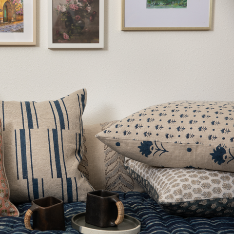 Filling Spaces Artful Traditionalist Bohemian Handcrafted Graphic Accent Pillow - 18 x 18 - 20 x 20 - 22 x 22 - 24 x 24 - 26X 26 - 14 x 20 - 14 x 40 - 18 x 40 - 16 x 50