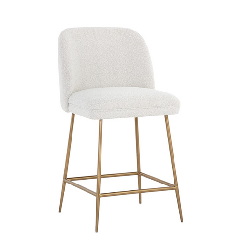Timeless Minimalist Barrel Back Upholstered Counter Stool
