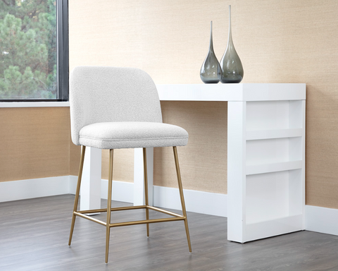 Timeless Minimalist Barrel Back Upholstered Counter Stool