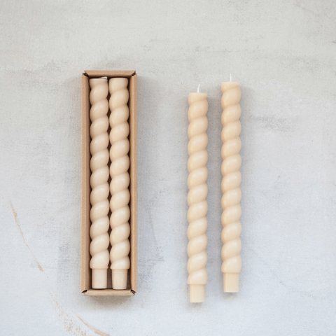 The Lifestyle Lab Everyday Spiral Taper Unscented Candle Set - Set of 2