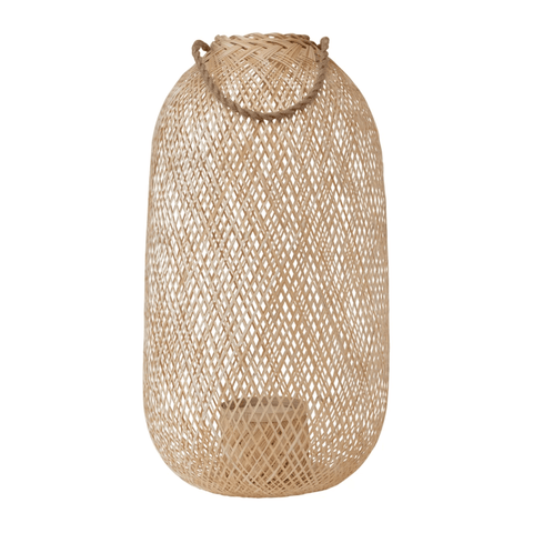 Hand-Woven Lantern with Handle and Insert