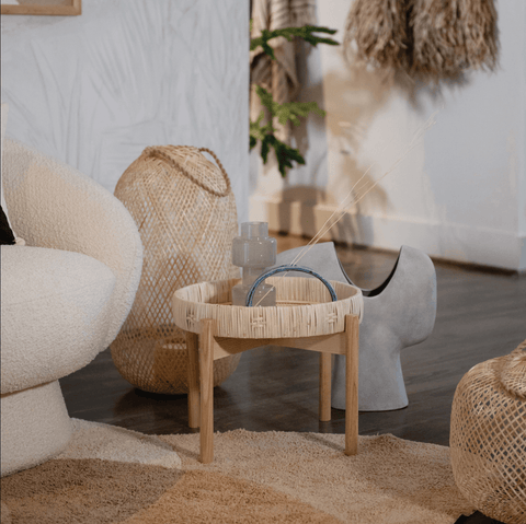 Hand-Woven Lantern with Handle and Insert