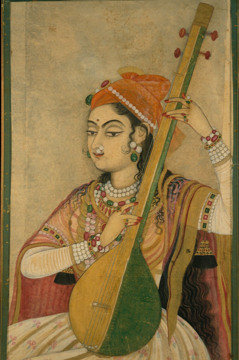 A Lady Playing the Tanpura'