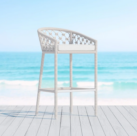 Amelia Coastal Barrel Back Bar Stool