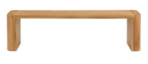 Artful Traditionalist Oak Dining Bench with Cylinder Leg