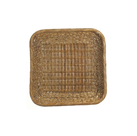 Memoire Designs Gift Farmhouse Braided Rattan Serving Tray