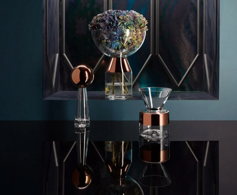 Gift Contemporary Bud Vase in Polished Sphere Decorative Vessel