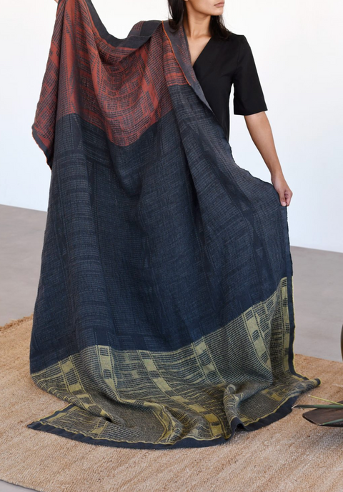 African Jacquard Bohemian Geometric Woven Linen Throw - 53 x 79