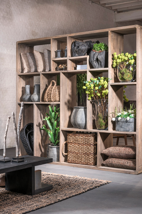 Saar Scandinavian Washed Wood Display Cabinet