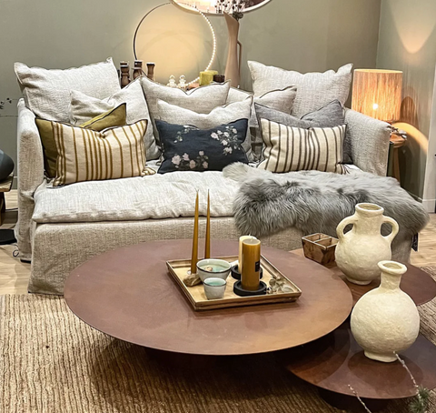 Global Eclecticist Bohemian Symmetrical Floor Sofa