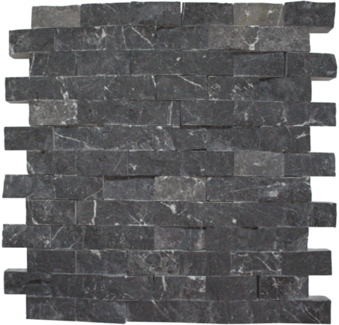 Taurus Black Marble Split-Face Tile 1"x2"