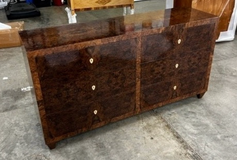 Modern High Gloss Double Dresser with Knob Handles Chest