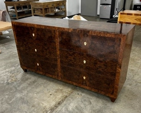 Modern High Gloss Double Dresser with Knob Handles Chest