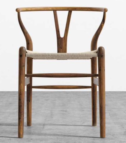 Soft Scandinavian Wishbone Dining Side Chair with Hand Woven Seat