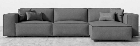 Porter Modern Chaise Sectional with Square Armrests