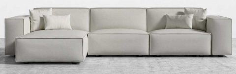 Porter Modern Chaise Sectional Sofa with Piping
