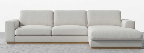 Noah Modern Chaise Sectional Sofa with Brass Base