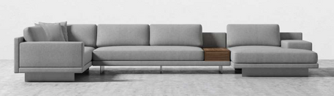 Dresden Modern Modular Sectional with Loose Back L-Shape Sofa