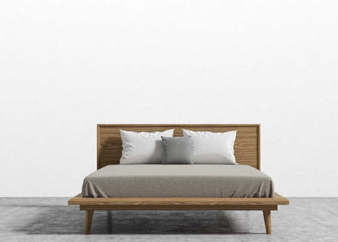 Rove Concepts Minimalist Asher Platform Bed with Headboard - Plank - Queen