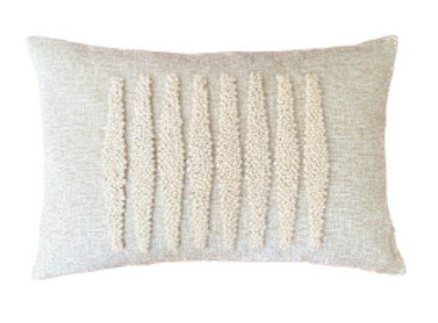 Powered by People Artful Traditionalist Handwoven Lumbar Pillow with Embroidery - 24X 14