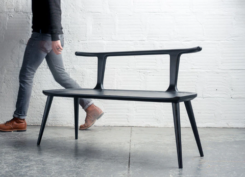 Oxbend Timeless Minimalist Accent Bench with Tapered Legs