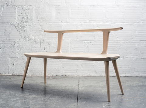 Oxbend Timeless Minimalist Accent Bench with Tapered Legs