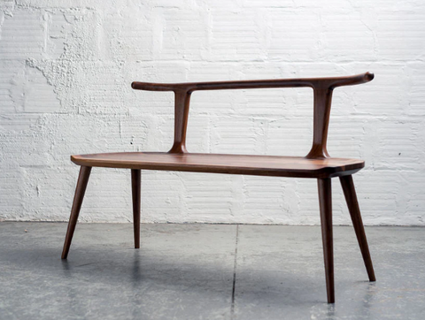 Oxbend Timeless Minimalist Accent Bench with Tapered Legs