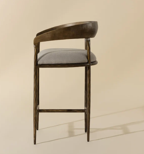 Timeless Minimalist Modern Upholstered Barrel Counter Stool