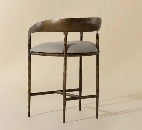 Timeless Minimalist Modern Upholstered Barrel Counter Stool
