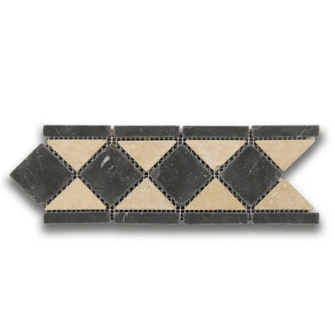 Durango Nero Greek Border Marble Tile