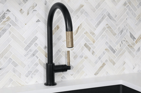 Calacatta Herringbone Polished Mosaic Marble Tile