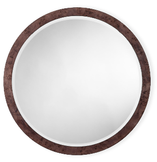 Contemporary Burled Wood Round Accent Mirror for Entryway Wall