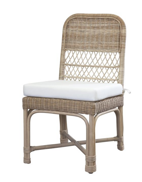 Artful Traditionalist Coastal Dining Side Chair with Slat Back