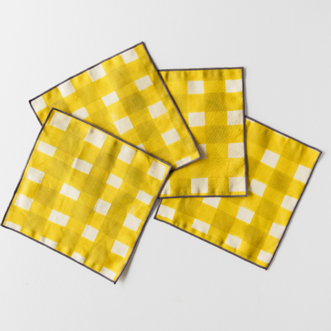 Powered by People Tabletop Essentials Gingham Cocktail Napkin - Set of 4