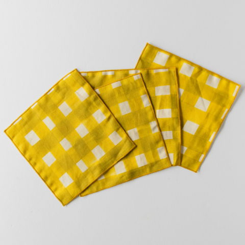 Powered by People Tabletop Essentials Gingham Cocktail Napkin - Set of 4