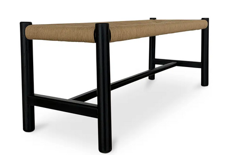Hawthorn Timeless Minimalist Accent Bench with Cylinder Leg