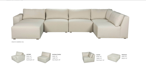Archie Modern L-Shape Modular Sectional Sofa