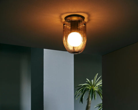 Seine Ambient Modern Fluted Bowl Flush Mount Ceiling Light