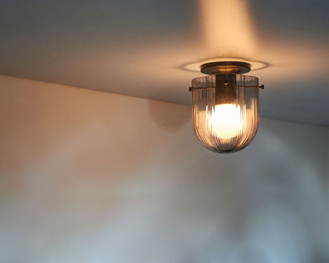 Seine Ambient Modern Fluted Bowl Flush Mount Ceiling Light