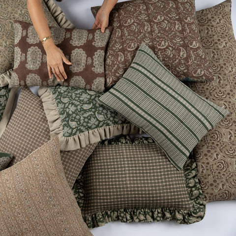 Filling Spaces Artful Traditionalist Handcrafted Lumbar Throw Pillow - 18 x 18 - 20 x 20 - 22 x 22 - 24 x 24 - 26X 26 - 14 x 20 - 14 x 40 - 18 x 40 - 16 x 50