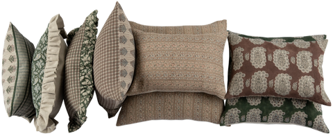 Filling Spaces Artful Traditionalist Handcrafted Graphic Accent Throw Pillow - 18 x 18 - 20 x 20 - 22 x 22 - 24 x 24 - 26X 26 - 14 x 20 - 14 x 40 - 18 x 40 - 16 x 50