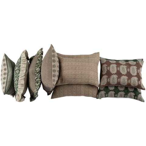 Filling Spaces Artful Traditionalist Handcrafted Bohemian Accent Throw Pillow - 18 x 18 - 20 x 20 - 22 x 22 - 24 x 24 - 26X 26 - 14 x 20 - 14 x 40 - 18 x 40 - 16 x 50