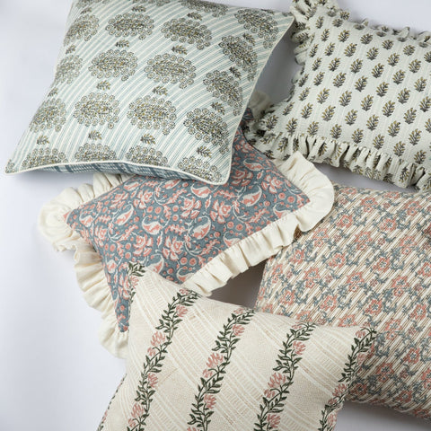 Filling Spaces Artful Traditionalist Bohemian Handcrafted Accent Throw Pillow - 18 x 18 - 20 x 20 - 22 x 22 - 24 x 24 - 26X 26 - 14 x 20 - 14 x 40 - 18 x 40 - 16 x 50