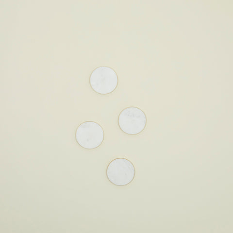 Hawkins New York Tabletop Essentials Contemporary Round Marble Drink Coaster - Set of 4