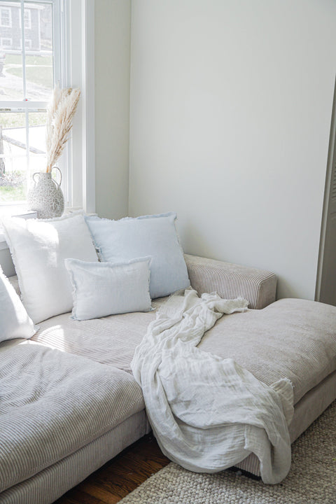 Anaya Classic Scandinavian Textured Linen Accent Pillow - 14 x 20 - 20 x 20 - 26X 26