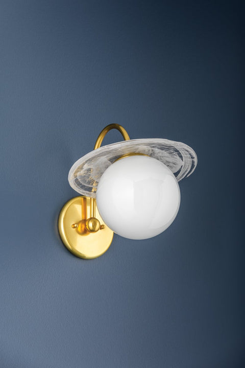 Stampford Accent Art Deco Sconce with Art Glass Wall Light