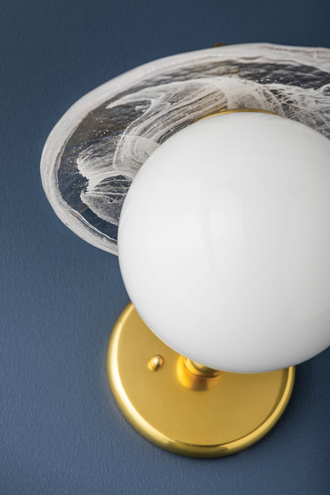 Stampford Accent Art Deco Sconce with Art Glass Wall Light